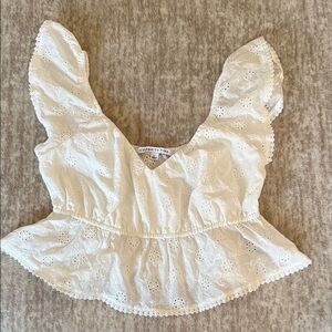 Celebrity Pink Cream Eyelet Blouse